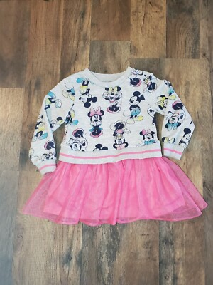 2T Minnie Mouse Disney Dress Pink Long Sleeve Tulle Fashion Boutique Party  | eBay