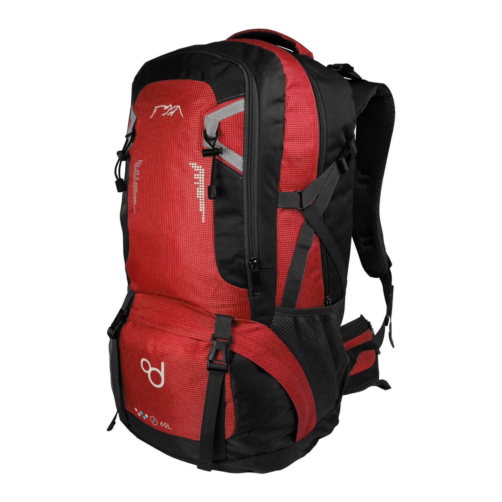 Mochila 60 Litros Senderismo Impermeable Trekking Viaje Acampar Aire Libre Roja