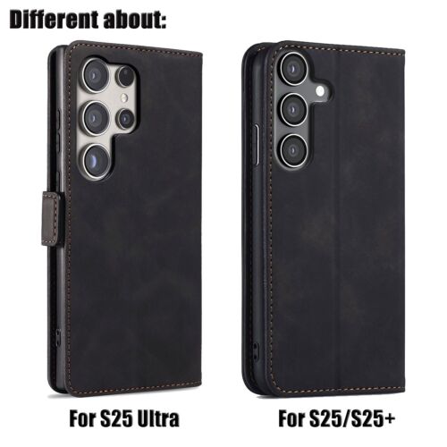 Custodia portafoglio flip pelle nera per Samsung Galaxy S25/S25Plus/S25 Ultra 5G - Foto 2 di 21