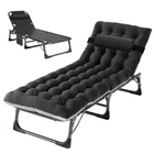 SLSY Portable Rollaway Folding Cot Chaise Bed,Thick Mattress,5-Pos Adjustable