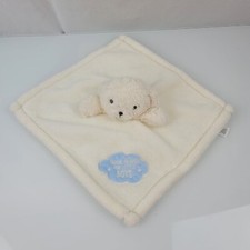 Baby Gear Cream White Blue Thank Heaven for Little Boys Teddy Bear Blanket Cloud