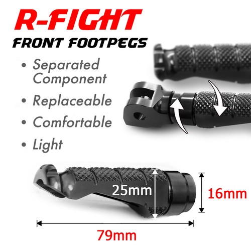 Black R-FIGHT Racing Front Foot Pegs For Triumph Tiger Explorer 1200 12-17 18 19 - Bild 4 von 6
