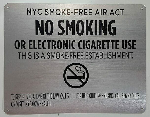 NYC Smoke Free Act Sign