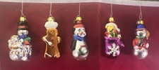 Kurt S. Adler Whimsical Vintage 3  Miniature Christmas Ornament Lot of 5