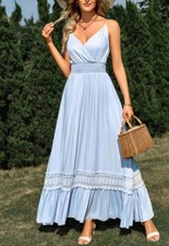 Shirred Waist Crochet Lace Dress