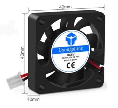 Case Fan 5V 0.1A 40mm x 40mm x10mm Brushless 4010 PC Fan cooler 2 pin+bolts inc - Picture 3 of 4