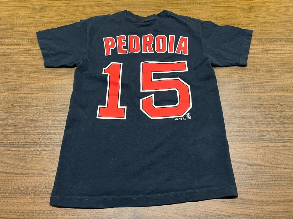 达斯汀·佩德罗亚波士顿红袜队男式蓝色美国职棒大联盟球衣/T恤-雄伟-小号 — 第 3/3 张图片