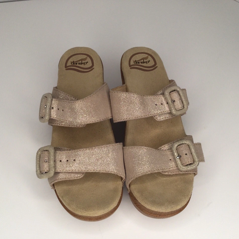 Dansko Sophie Wedge Sandals Size~ EUR 37 / US 7 ~ Leather Shoes Womens Slip On — 第 3/4 张图片