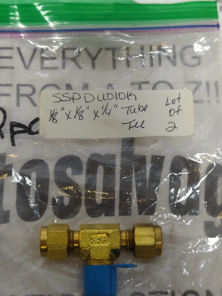 SSP DUOLOK,NA,1/8 IN X1/8 IN X1/4 IN TUBE FITTING TEE LOT OF 2 NOS - Image 2 of 4