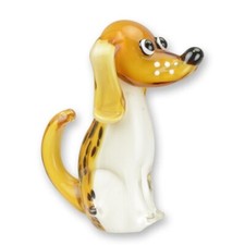 GLASFIGUR Hund MURANO-STIL Beagle Skulptur FIGUR Glaskunst DEKORATION JMA040.2