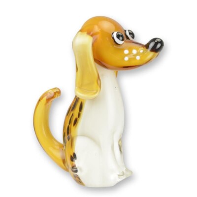 GLASFIGUR Hund MURANO-STIL Beagle Skulptur FIGUR Glaskunst DEKORATION JMA040