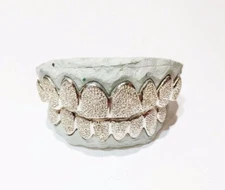 Solid 925 Sterling Silver Diamond Dust Cut Custom Fit Handmade grill Grillz 