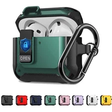 Protective Keychain Case Cover For AirPods 4/Pro 3rd / 2nd /1st Gen Shockproof