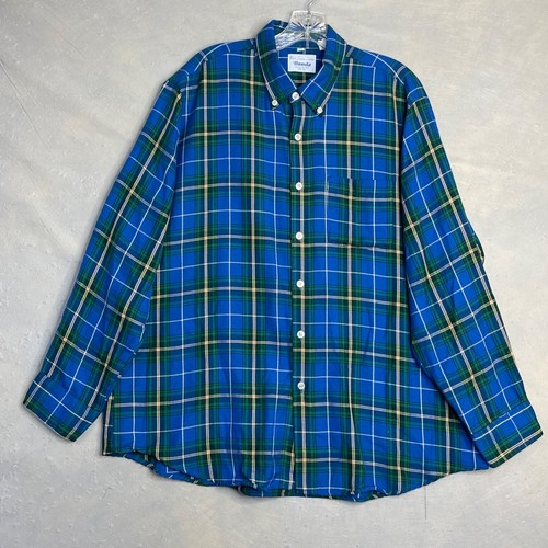 Bonda Nova Scotia Tartan Mens Shirt Approx 2XL Blue Plaid Yarmouth NS