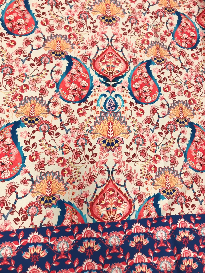 Hochwertig Digitaldruck Seide Satin Stoff Meterware von Mariotti Italien - Bild 2 von 4