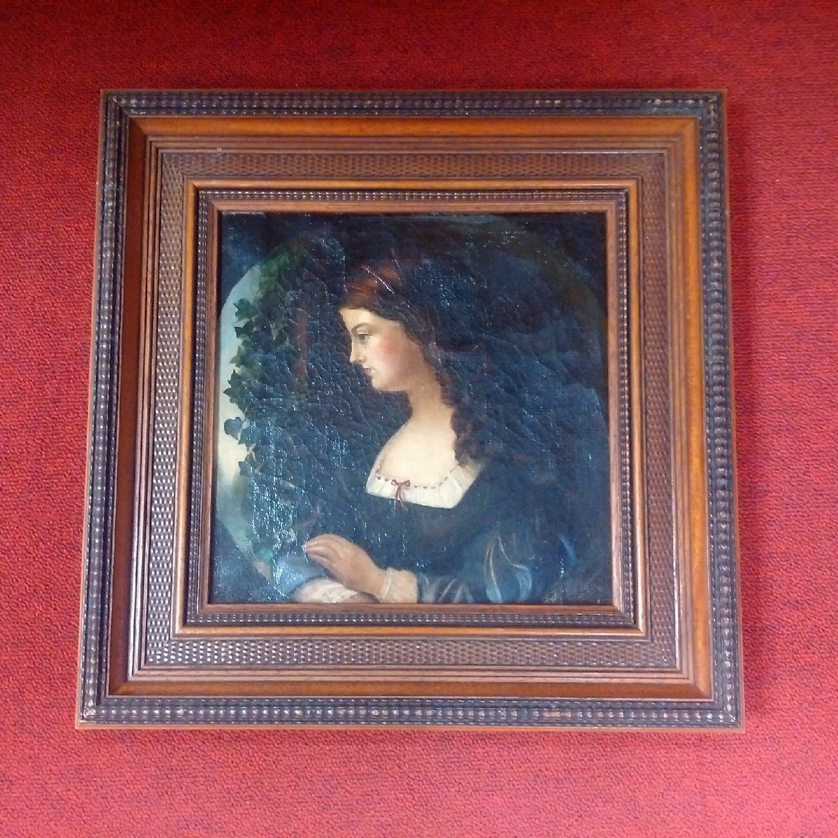 Stunning 19th Century Victorian Painter Pre-Raphaelite Tondo Oil On Canvas Painting