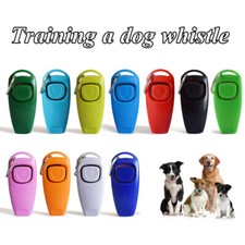 2 in 1 Pet Puppy Clicker & Whistle Training Obedience Agility Trainer Click Ring