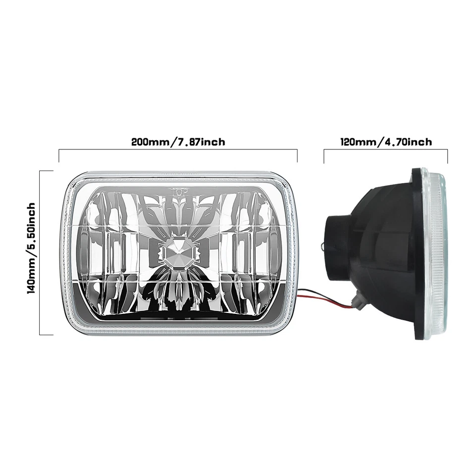 Par de faros LED de 7x6" de haz alto/bajo H4 DOT Fit GMC Safari C6500 C7500 Topkick Foto 3 de 4