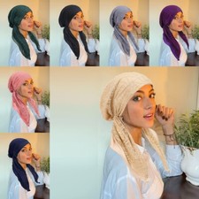Muslim Women Hijab Hats Bonnet Head Cover Lace Caps Islamic Turban Cancer Beanie