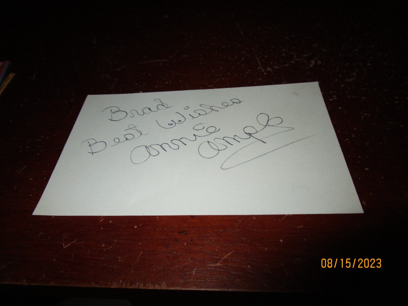 Annie Ample Stripper PORN STAR Signed 3"x5" Index Card D. 2008 eBay