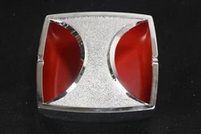 Mid Century Modern Chrome Ashtray With Orange Enamel Lining 'IFC' Marked