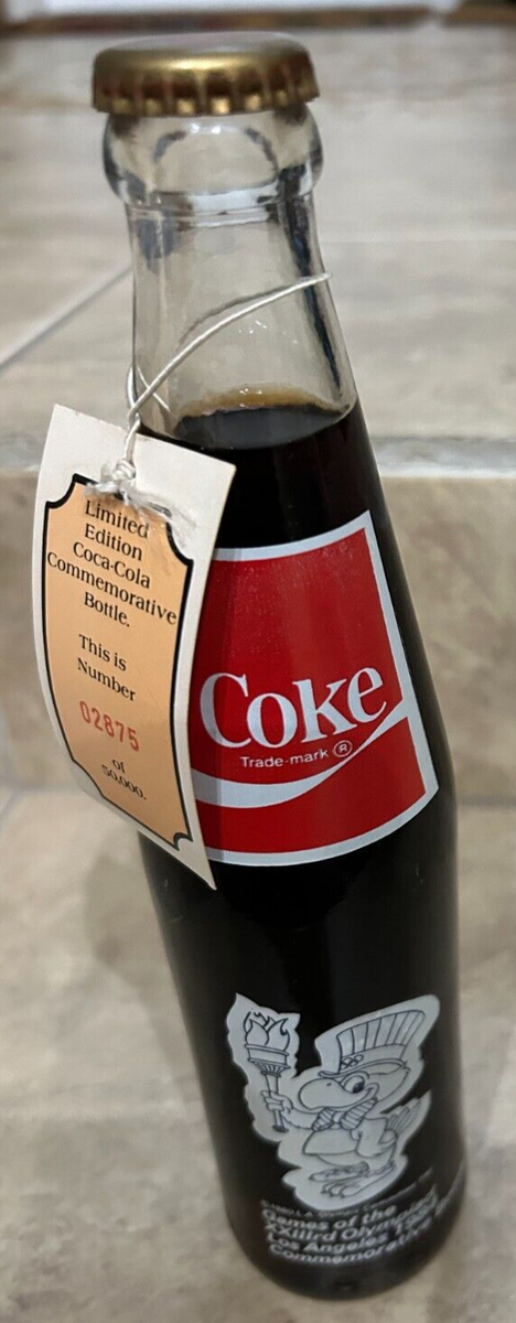 1980 1984 Coke Coca-Cola LA Los Angeles Olympic Bottle Sealed Full