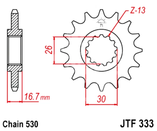 Kit de piñones y cadena de transmisión 530 JT para Honda CBF1000 2016 Foto 3 de 4