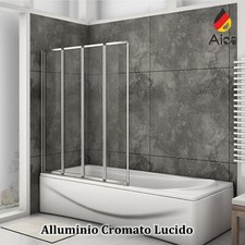 Aica Box Doccia Parete Vasca Sopravasca A Soffietto 4 Ante Vetro 100x140cm