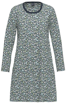 AMMANN Damen  Nachthemd Langarm  Rundhals Ausschnitt Gr.38 GOTS Alloverprint