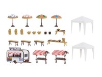 Vollmer 45141 Deko-Set Wochenmarkt, Bausatz, Spur H0
