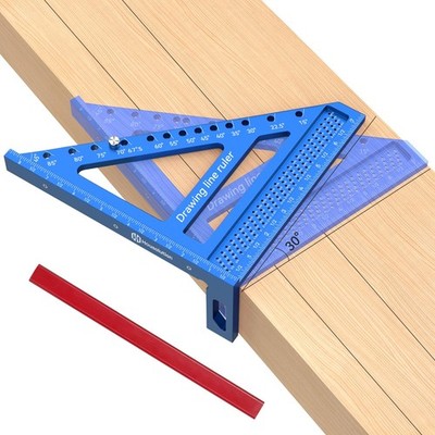 8.5Inch 3D 6-in-1 Carpenter Square (1/16'' Precision), 0-90° Aluminum Alloy Ca...