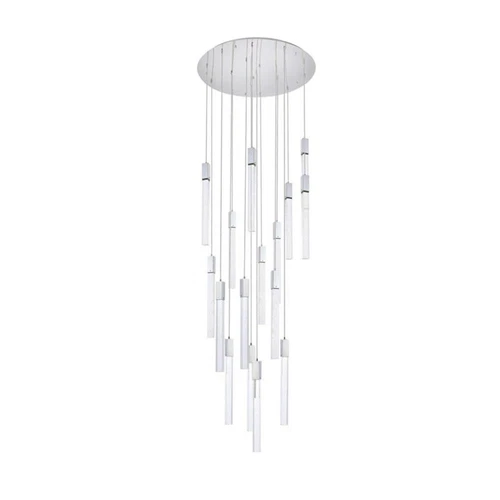 Elegant Lighting Weston 16-Lights Modern Metal and Crystal Pendant in Chrome - Picture 3 of 8