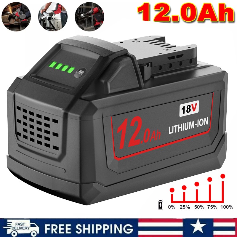 12.0AH Battery /new Charger For Milwaukee for M18 Extended Capacity 48-11-1860