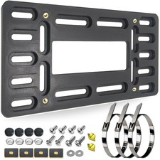 RCKJNJ Front License Plate Bracket Holder - Universal Mounting Black