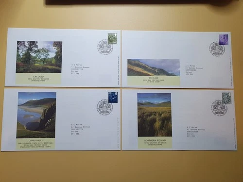 2004 ENGLAND SCOTLAND WALES NORTHERN IRELAND SET OF 4 REGIONAL FDCS #3348