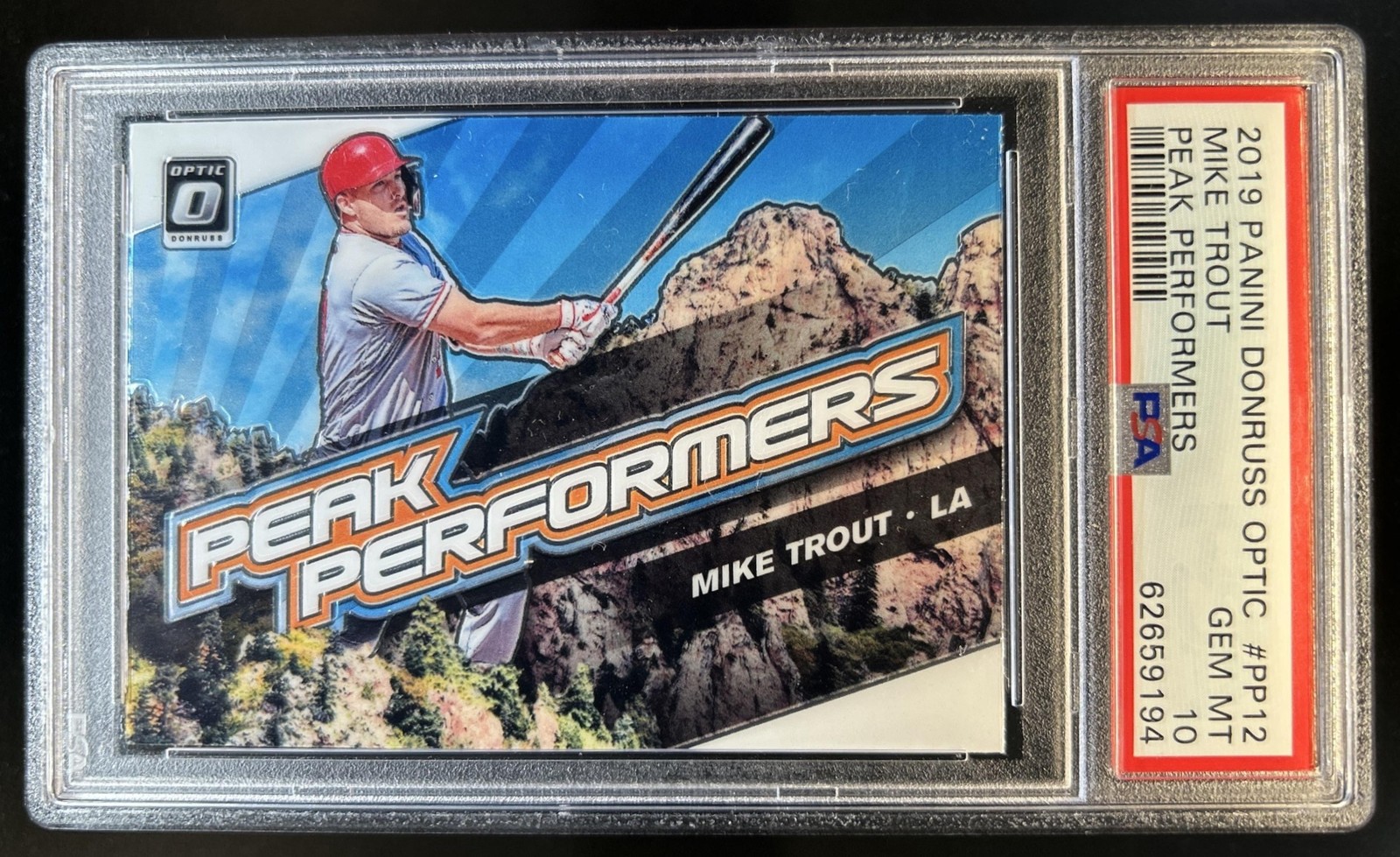 2019 Panini Donruss Optic Mike Trout Peak Performers #PP-12 Angels PSA 10