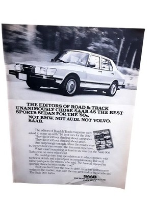 1981 Saab 900 Turbo Road & Track Best Sports Sedan Vintage Print Ad
