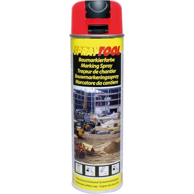 DUPLI-COLOR Bombe de peinture - Rouge fluo - Marquage - Repérage - Traceur de chantier - 50