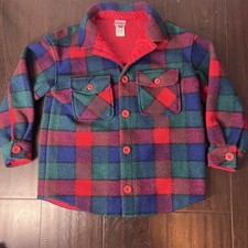 Hanna Andersson Kids Red, Green Blue Plaid Fleece Shirt Jacket Size 6-7