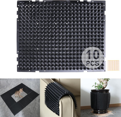 10 Pack Cat Scat Mat with Spikes - 13x16'' Humane Pet Deterrent for Garden & Home