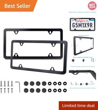 Universal Black License Plate Frames With Rust-resistant Finish - 4-hole Design Universal Black License Plate Frames With Rust-resistant Finish - 4-hole Design