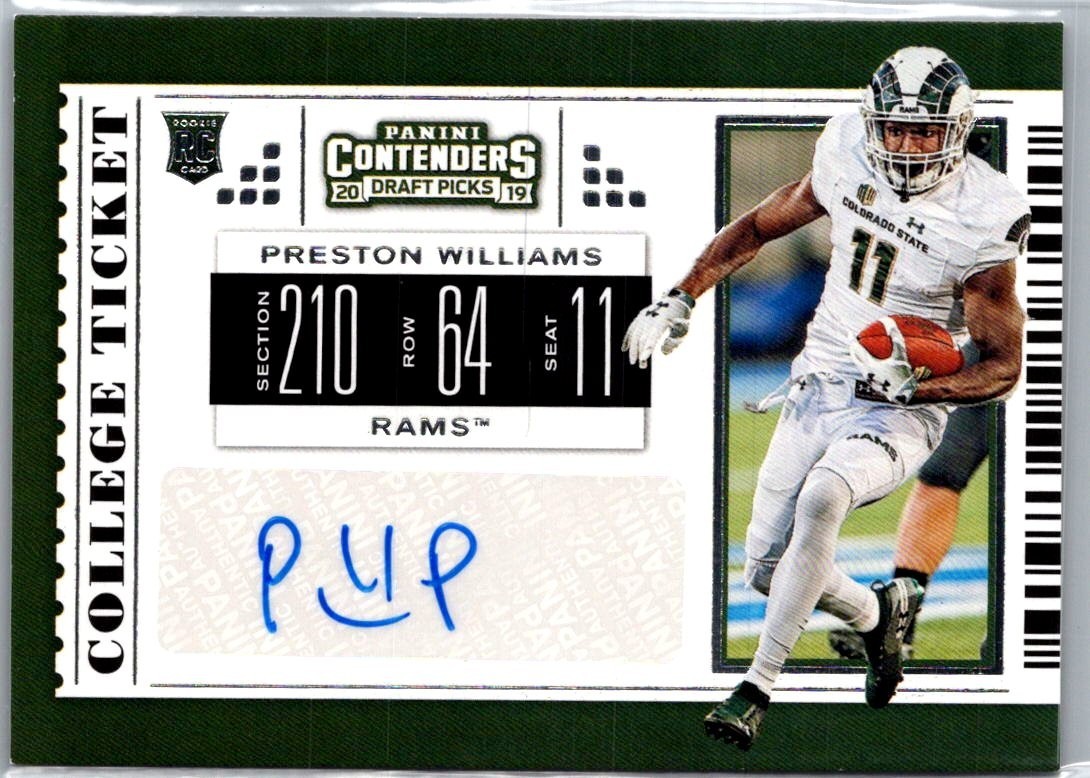 Preston Williams Panini Contenders Draft Picks #294 Autograph