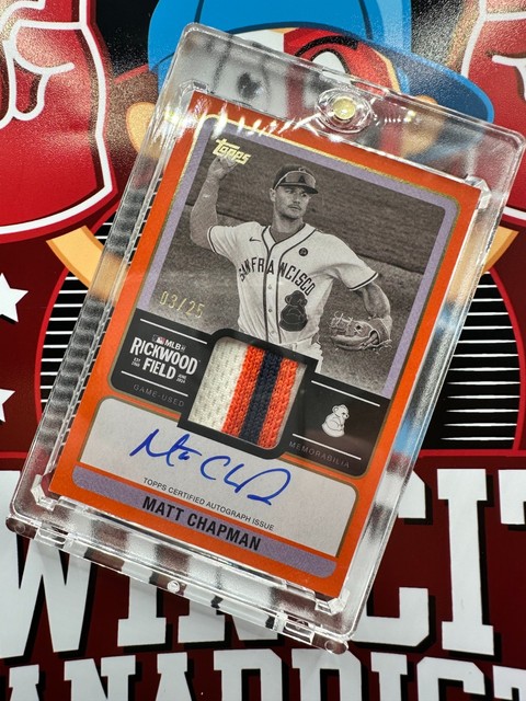 2025 Topps Update - Matt Chapman - Rickwood Field Patch Auto - RWAR-MCH - 03/25