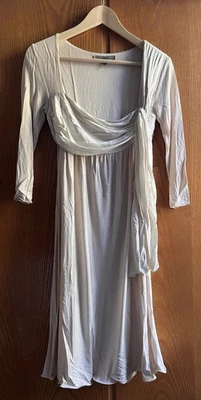 elegantes SPORTMAX Damen Chiffon Kleid S M Rosa Beige SEIDE Abiball Hochzeit - Bild 1 von 3