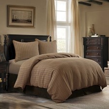 Juego de cama edredón Clifton Warm Earth Tones pata de gallo Country King 3 piezas