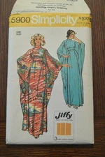 VTG 70's Simplicity 5900 Pattern Caftan One Size Jiffy Easy 1973 CUT complete