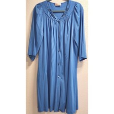 Shadowline Embroidered Long sleeve Lingerie Nightgown Robe Pocket Nylon 41x21