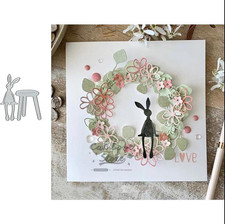 Easter Bunny Cutting Die Cuts, DIY Crafts Template Easter Bunny Scrapbook Cards