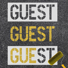 Guest Parking Stencil 4 Inch Plastic Template for Parking Lot Concrete Curb