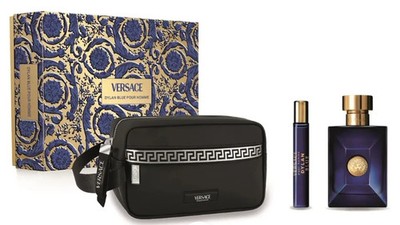Versace Dylan Blue Geschenkpackung Herren Parfum EDT 100ml + 10ml + Pochette
